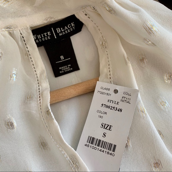 WHBM Silver Polka Dot Halter Top - Picture 6 of 7